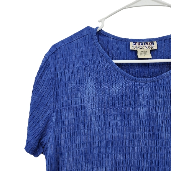 Nomadic Traders Women's Crinkle Texture Short Sleeves Top - L - Picture 2 of 6